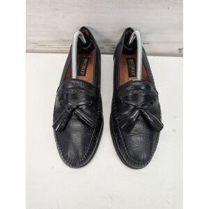 Brassboot Oxford Shoes Mens Size 9 Black Leather Tassel Slip On‎ Dress Spain
